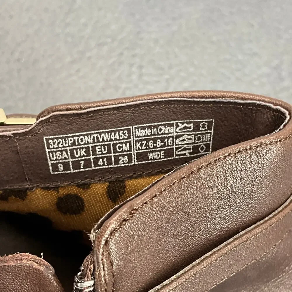 Vionic Upton Brown Leather Western 2.5